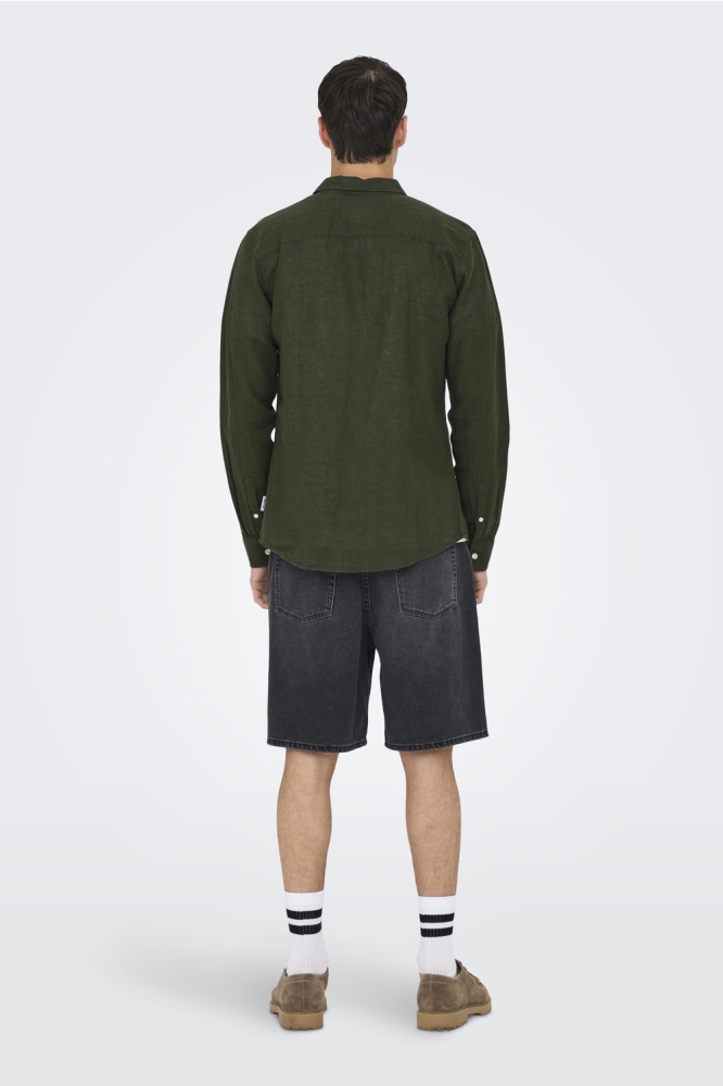 ONSCAIDEN LIFE LS SOLID LINEN SHIRT 22012321 KAMBABA